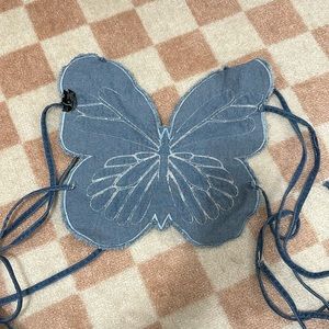 Jean butterfly backless top